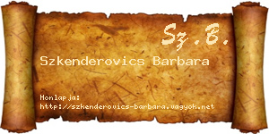 Szkenderovics Barbara névjegykártya